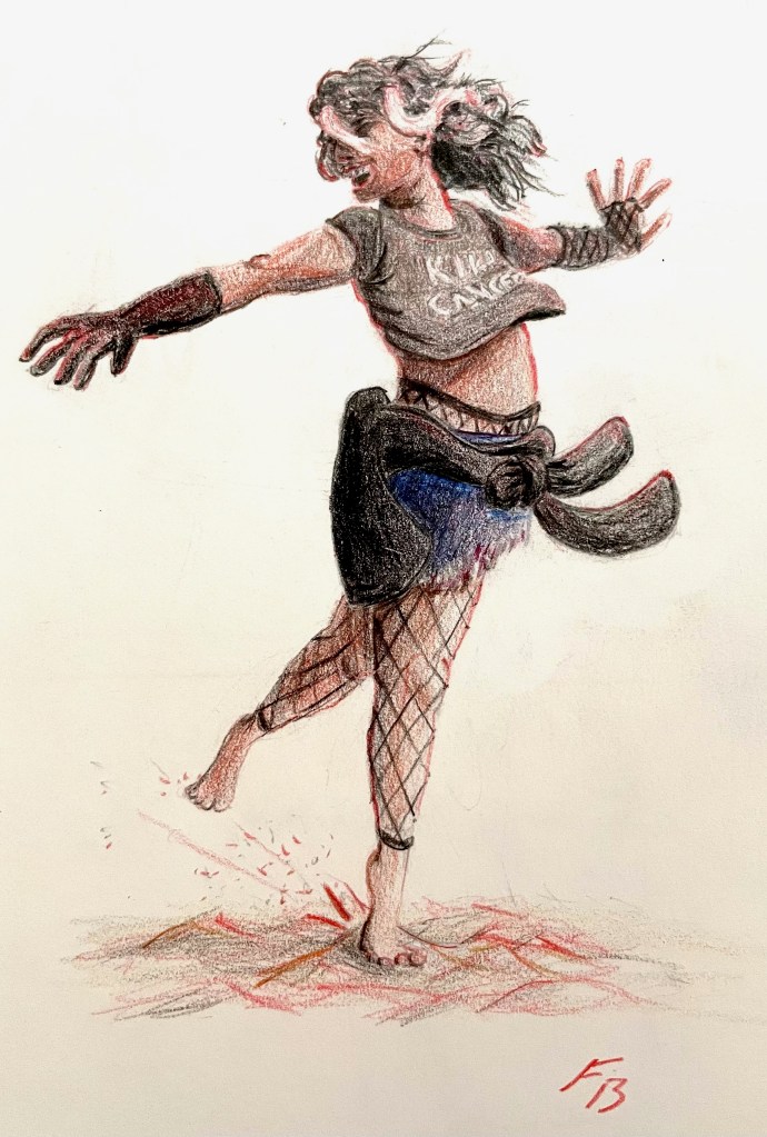 player character Cancer Prize doing a Dance For the Future